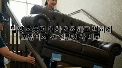 밀양 초동면 이사, 안전하고 편하게! 포장이사 vs 일반이사 비교